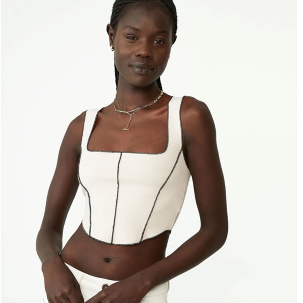 NEW: Cotton On Trendy Blair Exposed Seam Tank Top in Silver Stone
